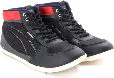 

Globalite Slide High Ankle Sneakers For Men(Black, Red)