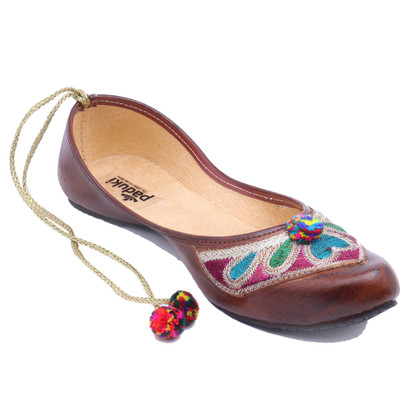 

Paduki Ethnic Footwear Mojaris For Women(Brown