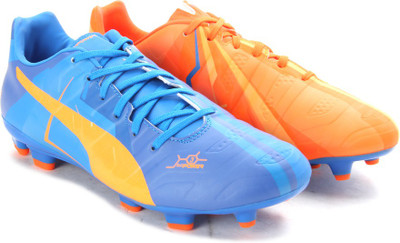 

Puma evoPOWER 3 H2H FG Football Studs For Men(Orange, Blue), Orange clown fish-electric blue lemonade