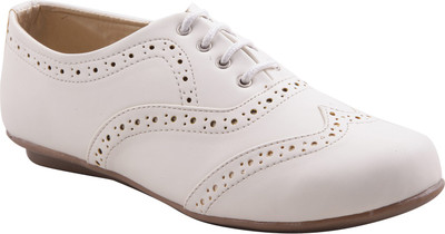

Adorn Stylish and Elegant Lace Up Shoes For Women(White)
