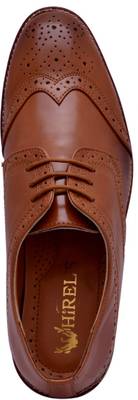 Hirel's Tan Cap Toe Derby Brogue Lace Up Lace Up