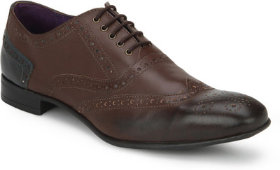 

Knotty Derby Brown+Blue Viktor Brogue Derby Lace Up Shoes For Men(Brown)