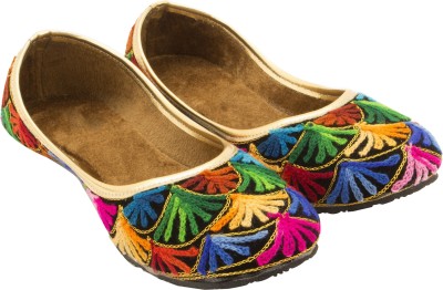 

Footrendz Embroidered Jutis For Women(Multicolor), Green::black::blue::brown::red