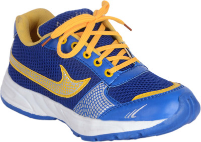 George Adam Running Shoes For Men(Blue), Black+yellow