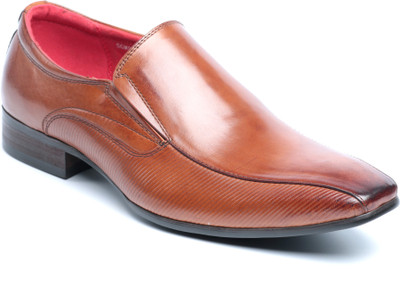 

Pavers England Genuine Leather Slip on For Men(Brown, Tan