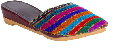 

Panahi Multi-Coloured Synthetic Slip On Jutis Casuals For Women(Multicolor