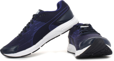 

Puma Sequence Running Shoes For Men(Black, White, Purple), Clematis;blue;peacoat;silver