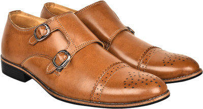 

Ambrogio Amore Monk Strap For Men(Tan, Brown