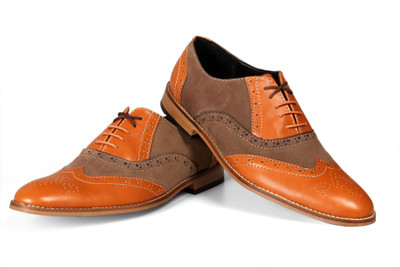 

Bxxy Tan and British Brogue Lace Up For Men(Tan