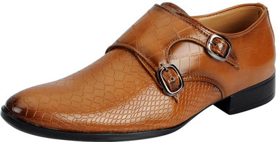 

FAUSTO Corporate Monk Strap For Men(Tan