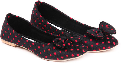 

Ignis Polka Velvet Women Bellies For Women(Black