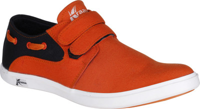 

Kraasa Double Strap Canvas Shoes For Men(Orange, Black