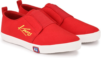 

Knoos Elara Slip On Canvas Shoes Loafers For Men(Red