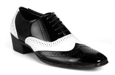 

Bxxy Black and White Height Increasing Mafia Brogue Shoes Brogues For Men(Multicolor
