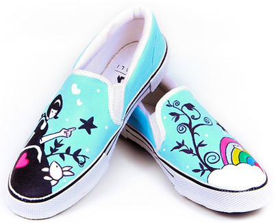

F-Gali The Rainbow Slip-on Shoes Canvas Shoes For Women(Multicolor