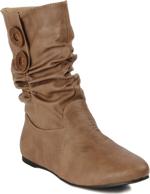 

Flat n Heels Boots For Women(Khaki)