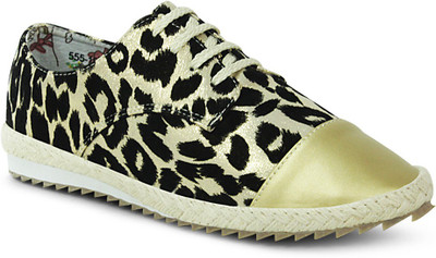 

Get Glamr Designer Lace Ups Canvas Shoes For Women(Gold