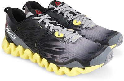 

REEBOK ZIG SQUARED CRUZ Running Shoes For Men(Grey, Yellow), Black/grey/yellow
