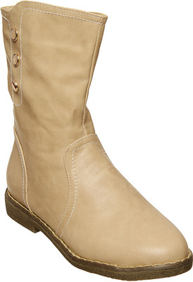 

Flat n Heels Boots For Women(Beige)