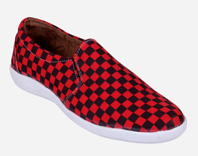 

Goyal Black Red Checks Loafers For Men(Black, Red)