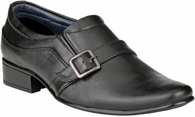 

GAI Black Synthetic Formal Slip On Shoes For Men(Black)