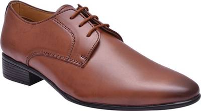 Hirel's Brown Stylish Derby Lace Up Shoes