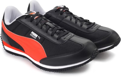 puma kor sneakers black orange