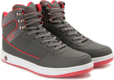 

Fila RICCARDO Mid Ankle Sneakers For Men, Dk gry/rd