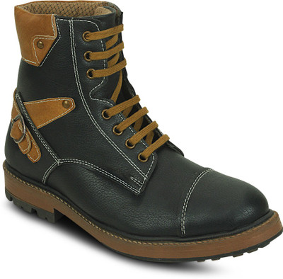 

Get Glamr Trecking Lace Ups Boots For Men(Black)