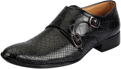 

FAUSTO Corporate Monk Strap For Men(Black
