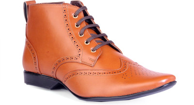 

Bxxy Trendy Tan Brogue Boot Boots For Men(Tan