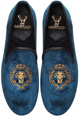 

Bare Skin Velvet Slip-On Casual Shoes For Men(Blue