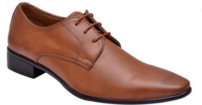 Hirel's Brown Leather Derby Lace Up Shoes