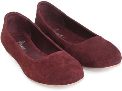 

Brune Suede Leather Women Bellies For Women(Maroon