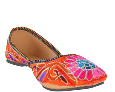 

DFR Multicolour Thread Work Jutti -Orange & Purple FlowerColour Jutis For Women(Multicolor, 02multicolor