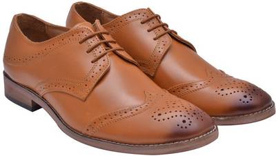 Hirel's Geniune Leather Cap Toe Derby Brogue Lace Up