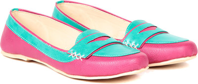 

TEN TEN Women's Pink/Turquoise Loafers Casual Shoes For Women(Pink)