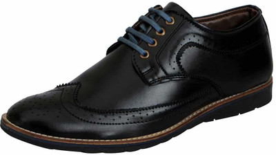 

FAUSTO Brogue Lace Up For Men(Black