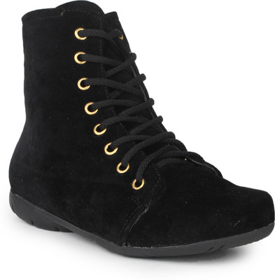 

Do Bhai Swed-Boot-Black Boots For Women(Black)