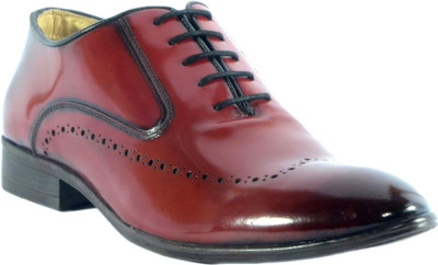 

Urban Nation Italian Exotic dual Finish Lace up Shoe Party Wear For Men(Burgundy, Cherry