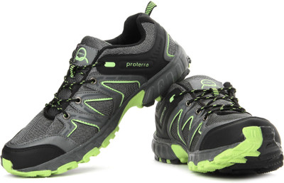 

Proterra Trail Running Shoes For Men(Black, Grey, Grey;lime