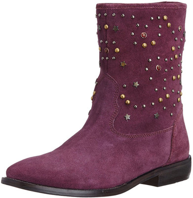 

Saint G Women Leather Ankle Boots For Women(Burgundy, Wine