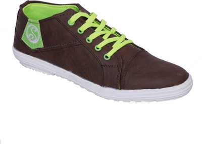 Smoky Brown Canvas Casual Shoes For Men(Brown