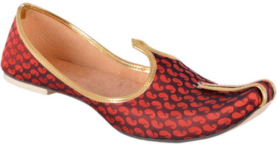 

DFR Maroon with Red Aambi Design Jutti Slip On For Men(Red, 55;red