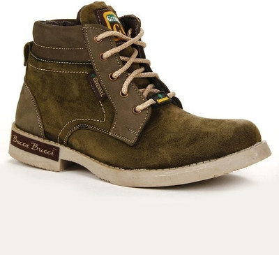 

Bacca Bucci Green Hill High Ankle Length Boots For Men(Olive