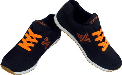 

XIXE BLACK ORG MARATHON FITNESS Corporate Casuals For Men(Black, Orange