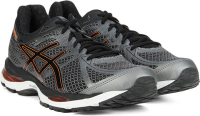 

Asics GEL-CUMULUS 17 Running Shoes For Men(Black, Smkd prl/blck/flsh orng