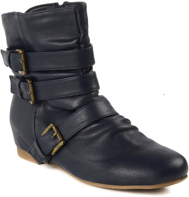 

Flat n Heels Boots For Women(Blue)