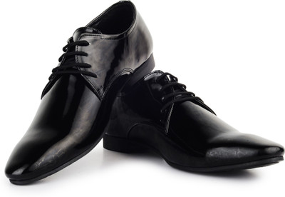

Buckle Up Patent Lace Up Shoes For Men(Black