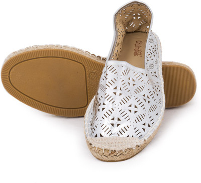 

Chumbak Metallic Geometric Silver Espadrilles Espadrilles For Women(White)